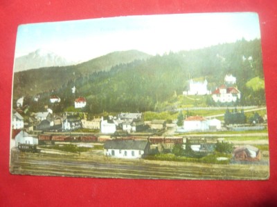 Ilustrata Predeal - Bucegiul sub zapada si Gara circ.1926 foto