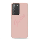 Cumpara ieftin Husa Cover Guess Silicone Vintage pentru Samsung Galaxy S21 Ultra Pink