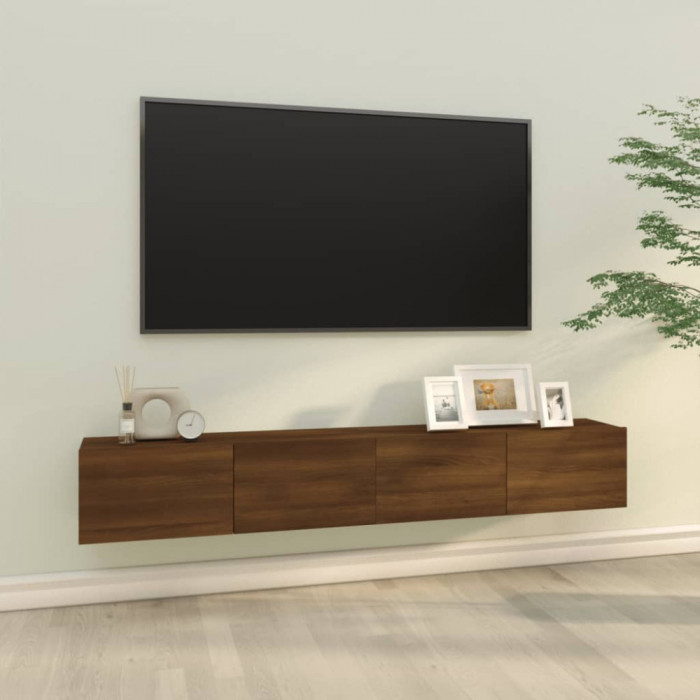 Comode TV, 2 buc., stejar maro, 100x30x30 cm, lemn prelucrat GartenMobel Dekor