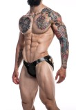 Chiloti C4M-Desire Jockstrap, Black Leatherette, M, Negru, Cut4men