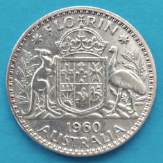 AUSTRALIA 1 FLORIN 1960 ARGINT STARE EXCELENTA