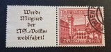Germania / Austria (Deutsches Reich 1939) - "Landhaus Klagenfurt" 12+6Pf Roșu + C&acirc;mp Publicitar NSV (Ștampilată / Used Wien) CLK1