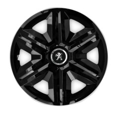 Set 4 capace roti hubcaps fast black R14 pentru gama auto Peugeot foto