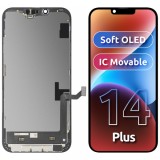 Cumpara ieftin Display cu Touchscreen MP compatibil cu Apple iPhone 14 Plus, cu Rama, Versiune Soft OLED FHD IC Movable, Negru