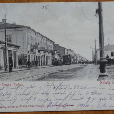 Galati , Strada Portului , clasica , circulata , 1902