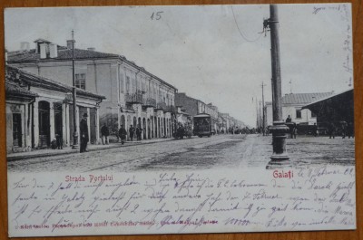 Galati , Strada Portului , clasica , circulata , 1902 foto