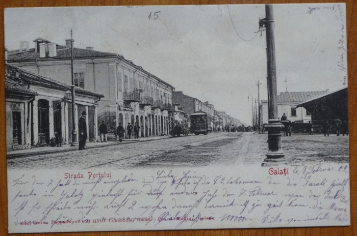 Galati , Strada Portului , clasica , circulata , 1902