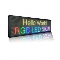 Reclama luminoasa LED RGB 100x40 cm, mesaj personalizabil multicolor, exterior foto