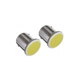 Set 2 becuri LED auto BA15S 12V 3W COB, lumina alba, tip cireasa