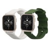 Set 2 Curele Kwmobile pentru Garmin Venu Sq 2 Music, Alb/Verde inchis, Silicon, KWM000018RC007C