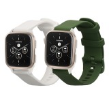Set 2 Curele Kwmobile pentru Garmin Venu Sq 2 Music, Alb/Verde inchis, Silicon, KWM000018RC007C