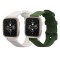 Set 2 Curele Kwmobile pentru Garmin Venu Sq 2 Music, Alb/Verde inchis, Silicon, KWM000018RC007C