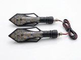 Set 2 Semnalizari Moto LED Universale, Design Aerodinamic Săgeată, Vizibilitate Sporită, Negru