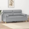 VidaXL Canapea cu 2 locuri cu pernuțe, gri deschis, 140 cm, textil