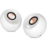 CREATIVE PEBBLE SE USB-C 2.0 Speakers w/Bluetooth 5.3, RGB Lighting, Aux, white