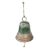 Cumpara ieftin Clopotel Craciun metal auriu verde vintage &Oslash; 42x46 cm