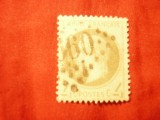 Timbru Franta 1862 Napoleon III , 4c gri stampilat