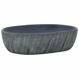 Lavoar de blat, negru si gri, 47x33x13 cm, ceramica, oval