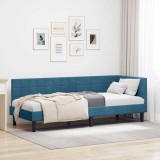 vidaXL Cadru de pat colțar cu headboard albastru 80 x 200 cm Catifea