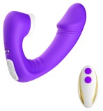 Vibrator Joy Purple Telecomanda Dubla Stimulare Punct G Clitoris 2x9 Moduri Vibrare Impermeabil Silicon USB
