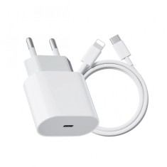 Incarcator compatibil cu iPhone 11/12/13/14/Pro/Pro Max/iPad/AirPods, cablu de date Lightning, Fast charge 20W, QUANDES&reg;