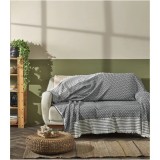 Cumpara ieftin Patura cu franjuri Serenity - 170x210 Cm gri alb