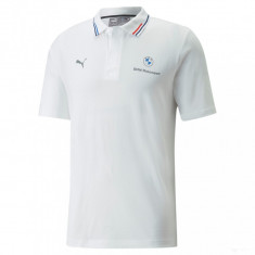 Tricou de Barbat cu Guler, Puma BMW MMS Logo, 2022, Alb foto