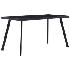 vidaXL Masă de bucătărie, negru, 140 x 70 x 75 cm, sticlă securizată