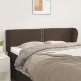 VidaXL Tăblie de pat cu aripioare maro 147x23x78/88 cm piele ecologică 3117097