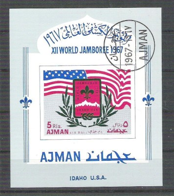 Ajman 1967 Scout, imperf. sheet, used AB.062 foto
