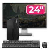 Pachet PC Lenovo ThinkCentre M70s SFF cu monitor 24 inch, SSD NVMe si 8GB RAM