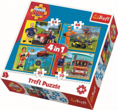 PUZZLE TREFL 4IN1 POMPIERUL SAM IN ACTIUNE foto