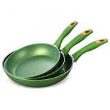 Set 3 tigai cu acoperire antiaderenta din aluminiu Zass Gourmet ZG-ACS 06 Verde - NOU