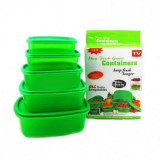 Caserole Stay Fresh Green Containers, set 10 piese, As Seen On TV