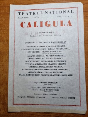 program teatrul national-caligula-radu beligan,o.iuliu moldovan,silvia popovici foto