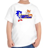 Tricou copii zi de nastere, tematica Sonic, La multi ani, 3 ani