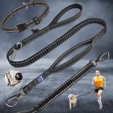 Lesa dubla pentru animale Miscis, nailon, negru, 60-130 cm