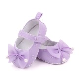 Pantofiori lila cu fundita din tulle (Marime Disponibila: 3-6 luni (Marimea 18