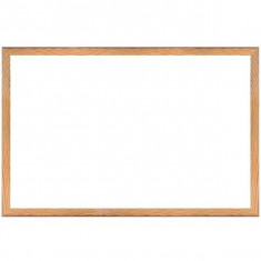 Tablita alba pentru perete cu rama de lemn - Whiteboard - 90x60 cm foto