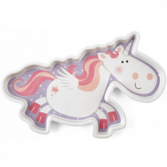 Farfurie melamina Fairy Tales Unicorn Lulabi, forma unicorn