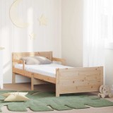 vidaXL Cadru de pat cu saltea cu headboard Maro 80 x 200 cm 3385949