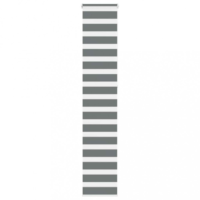 Jaluzea tip zebra gri inchis latime tesatura 40,9 cm poliester