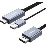Cablu Video Benfei, HDMI / USB-A - DisplayPort, 4K, 1.8m, Gri