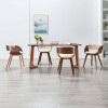 VidaXL Scaune de bucătărie, 4 buc, crem, lemn curbat &amp; piele ecologică 278857