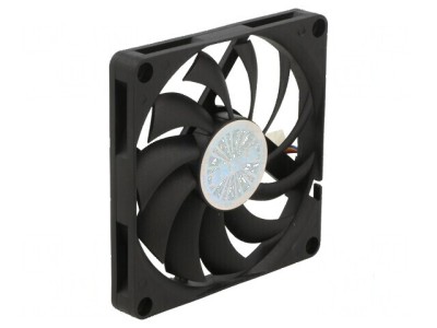 Ventilator DC axial 12V 80x80x10,8mm 27,09dBA EBR negru foto
