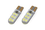 Bec de pozitie tip LED , silicon, T10 W2.1x9.5 W5W, 12V , 12 SMD 2835 , culoare alb , AMIO, set 2 buc AutoDrive ProParts