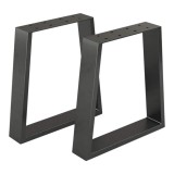 Set 2 buc picior masa Marstal 42x30-40x6cm otel negru mat [en.casa] HausGarden Leisure