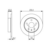 Disc frana spate BOSCH 0986479C44