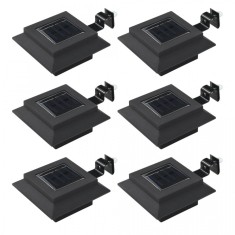 vidaXL Lampi solare de exterior cu LED, 6 buc, negru, 12 cm, patrat foto