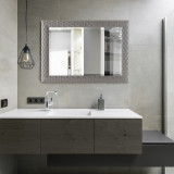 Oglinda de perete, en.casa, Ocre, 84 x 64 cm, plastic, gri argintiu, forma dreptunghiulara HausGarden Leisure, [en.casa]
